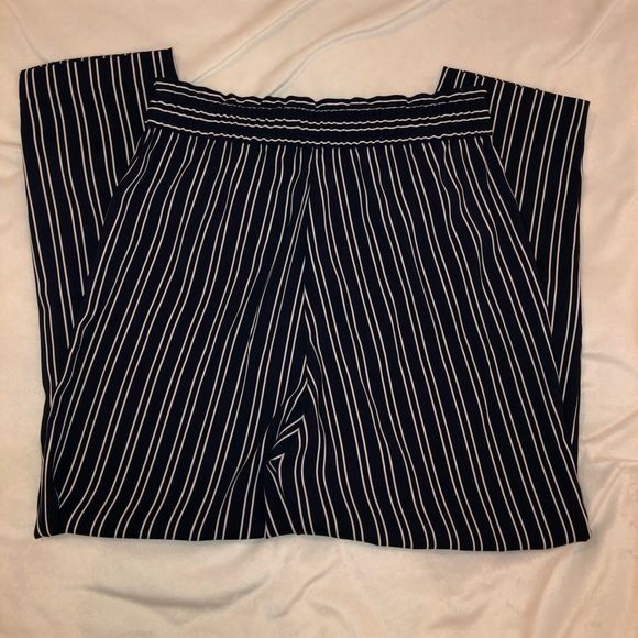 Zara Navy Blue Pinstripe Jogger Pants - Picture 5 of 5